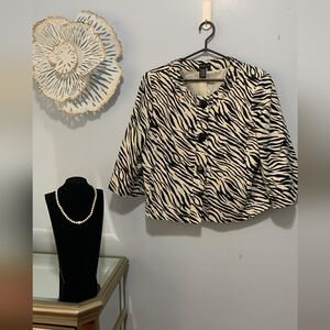 Chapter One  Black & White Zebra Print Jacket -